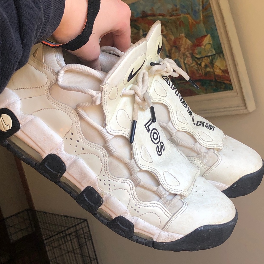 Nike Air More Money Los Angeles White High Top Sneaker Basketball Fashion - Picture 12 of 13